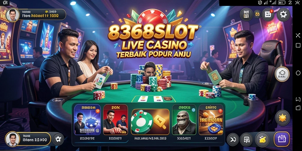 Screenshot gameplay 8368SLOT menampilkan suasana Live Casino yang mendebarkan.