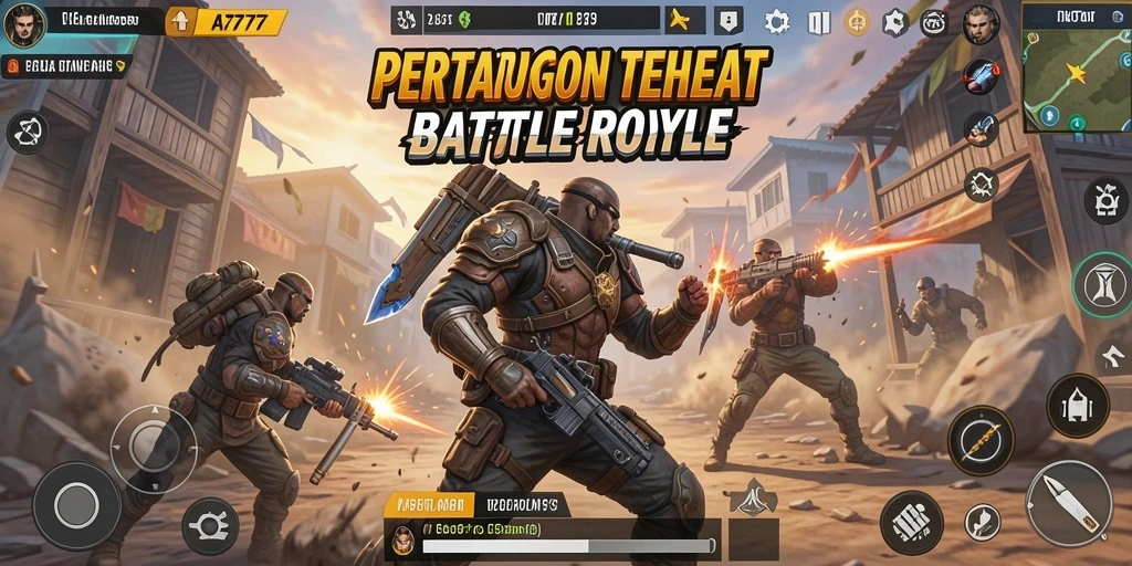 Gameplay mendebarkan dalam pertempuran Battle Royale.