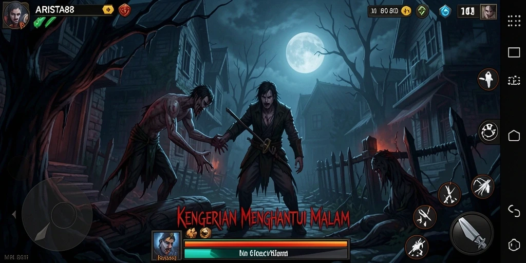 Tangkapan layar ARISTA88 menampilkan suasana gameplay yang mencekam dan menakutkan.