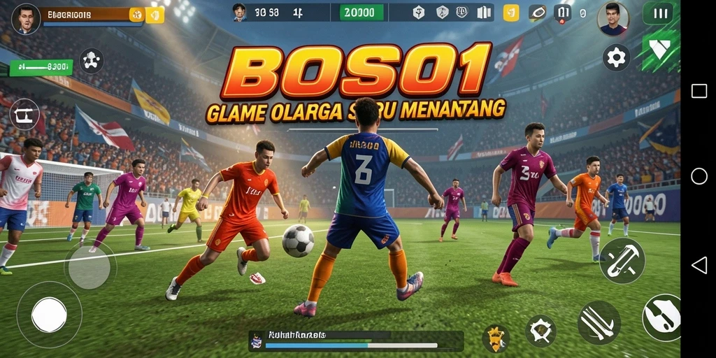 Tampilan gameplay seru dari BOS01 dengan pemain beraksi di lapangan.
