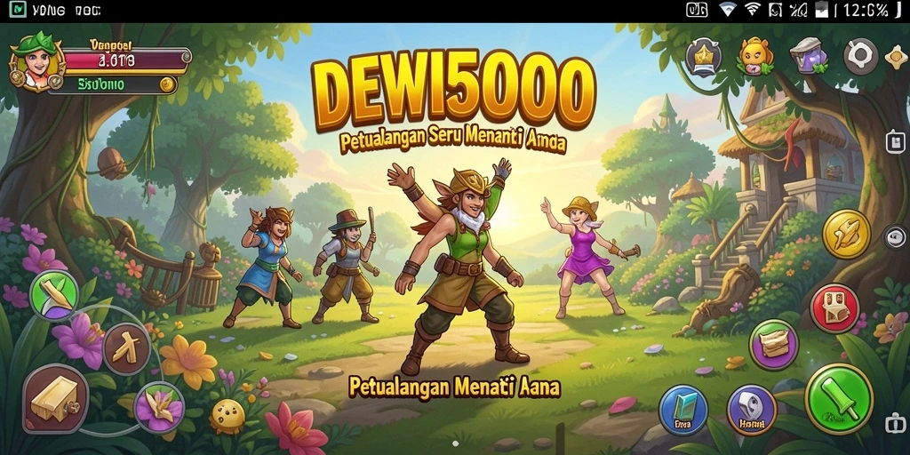 Screenshot utama DEWI5000 menunjukkan aksi petualangan seru di dalam game.