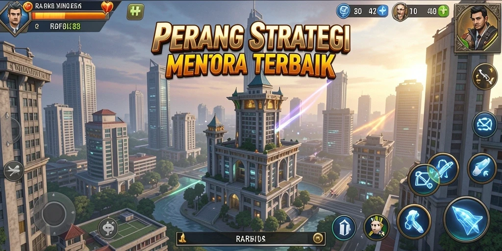 Tampilan seru dari gameplay Tower Defense RAFI88.