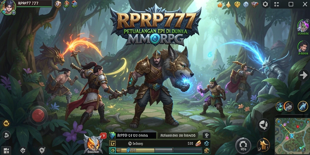 Tangkapan layar menampilkan pertempuran seru dalam gameplay MMORPG RPRP777.