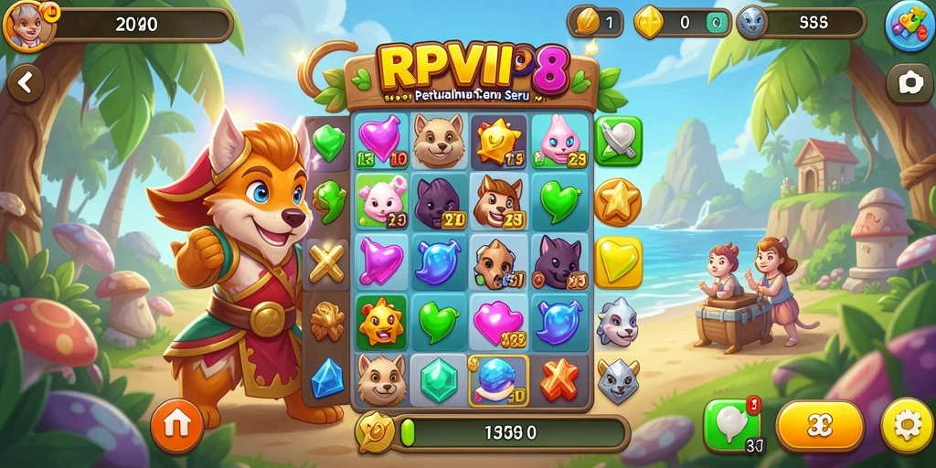 Tampilan screenshot RPVIP8 dengan gameplay Match-3 yang seru.