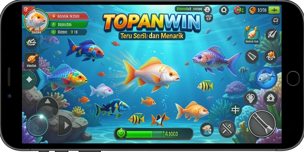 Tampilan gameplay seru dalam game Tembak Ikan TOPANWIN.