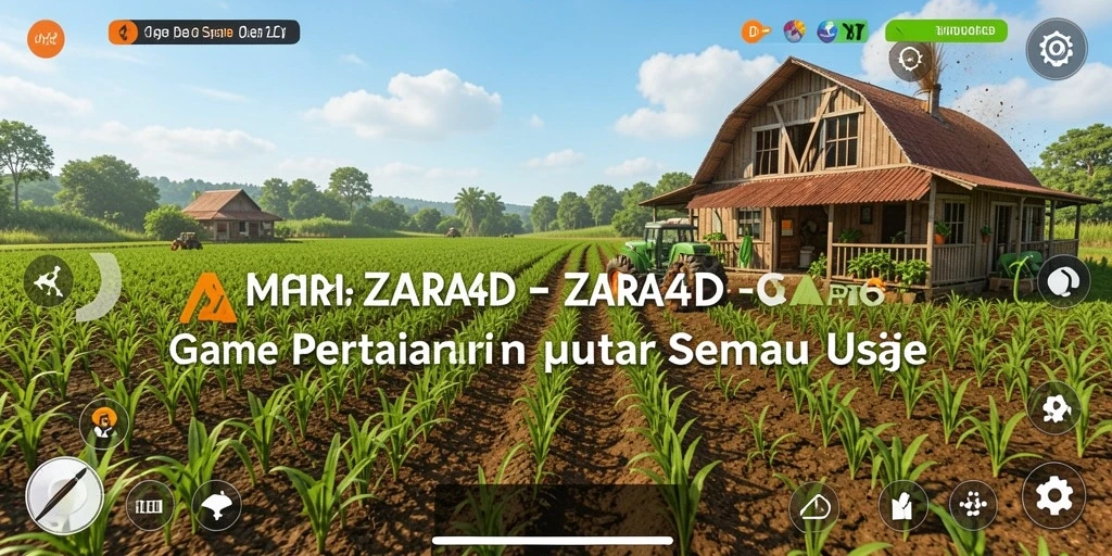 Tampilan gameplay ZARA4D dengan pertanian yang penuh warna.